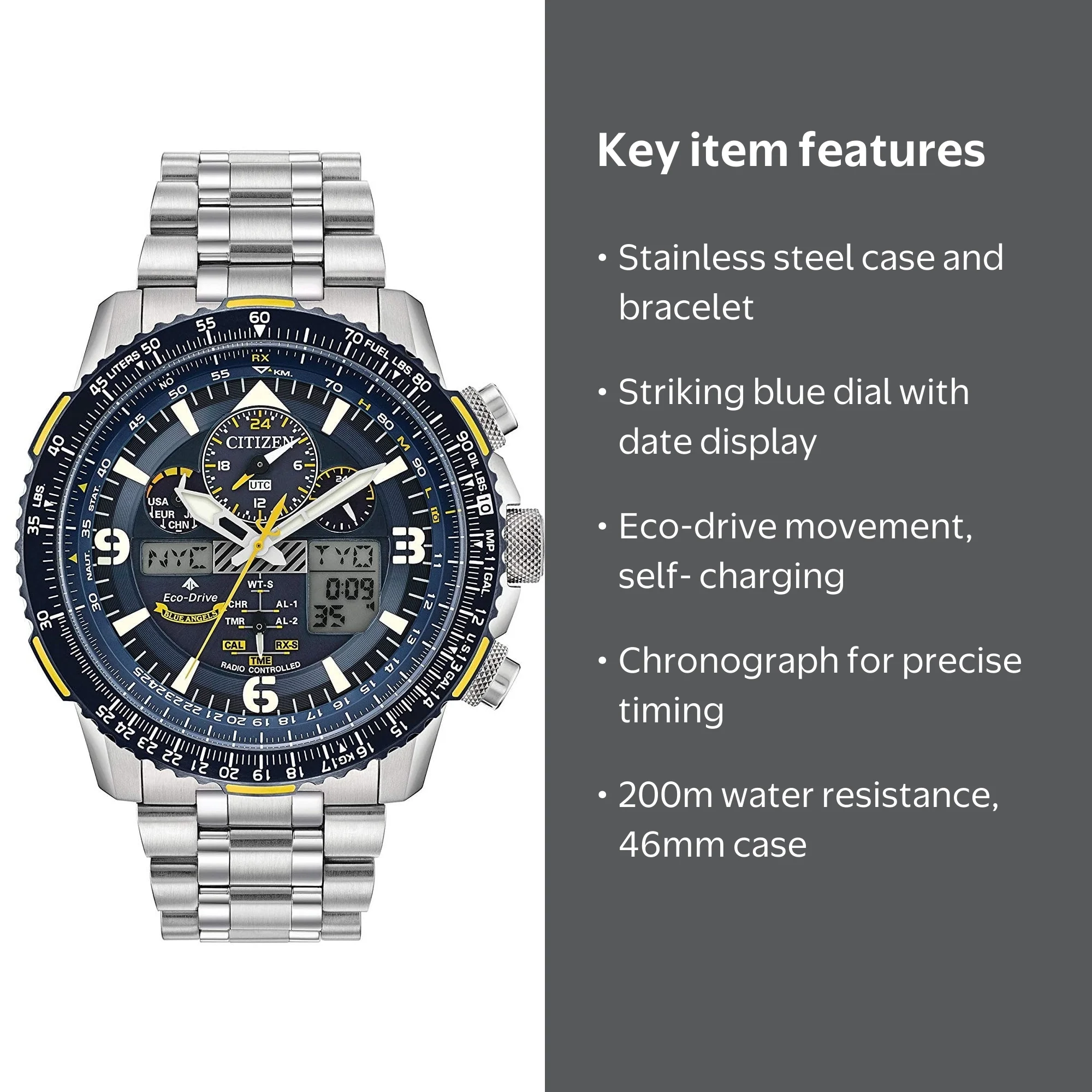 CITIZEN, Men's Eco-Drive Watch, JY8078-52L, Water-Resistant 200m