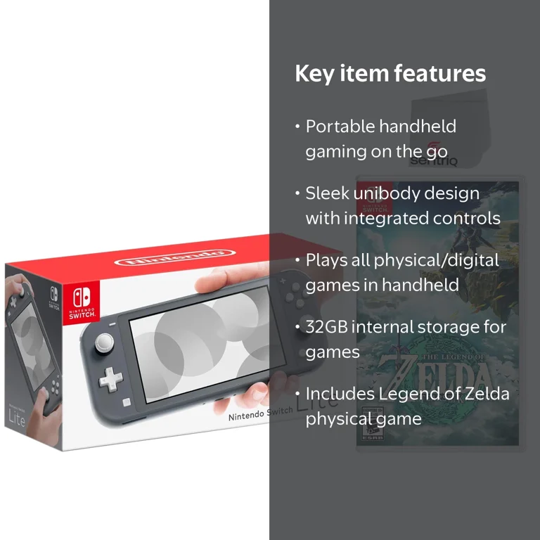 Nintendo Switch Lite 32GB Gray Edition and Legend of Zelda: Tears
