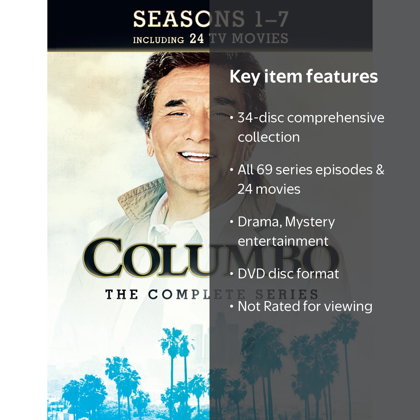 SDS, DVD, Columbo The Complete Series 69 episodes 34-disc set