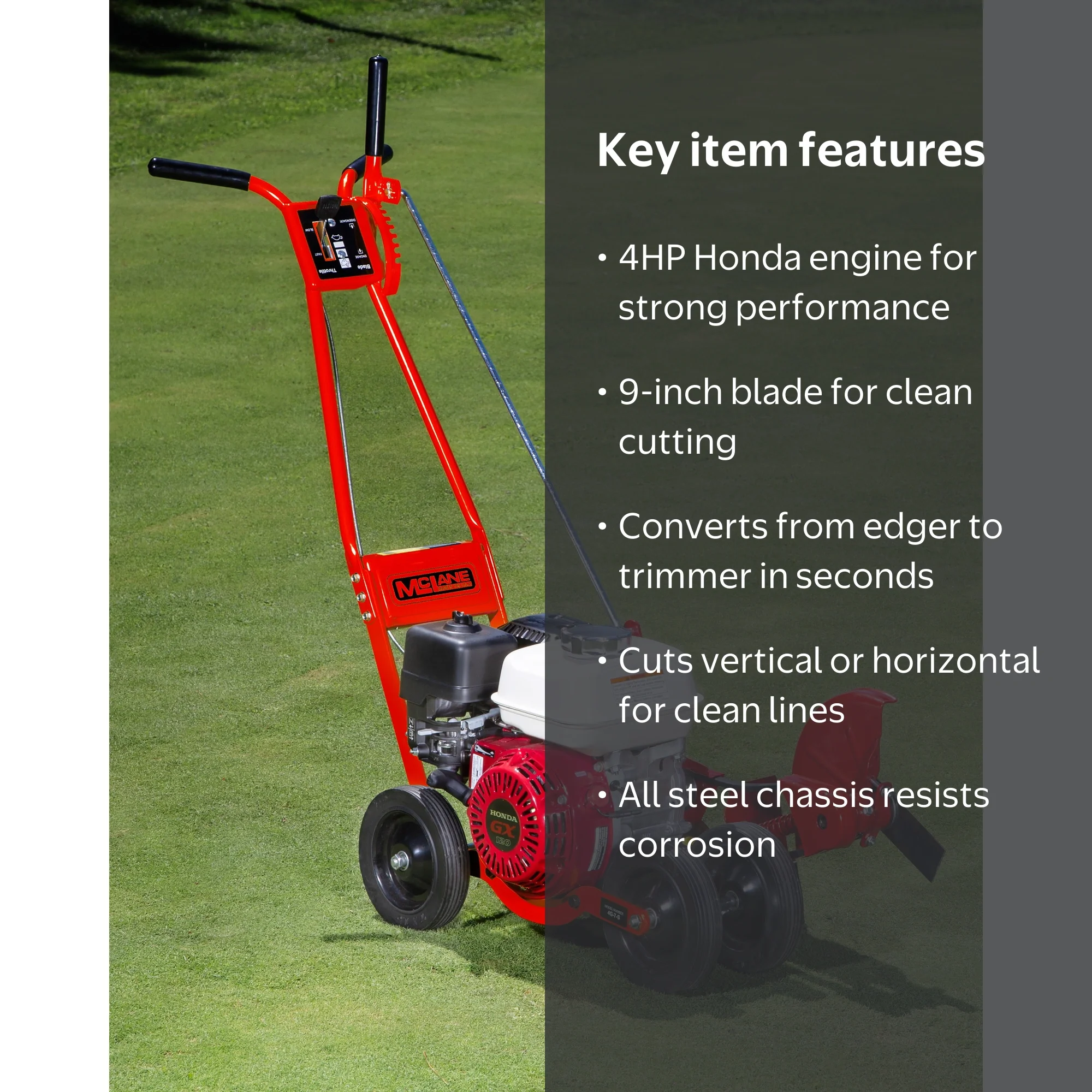 McLane 4HP Honda Gas Powered Lawn Edger with Cutting Blade, 9in