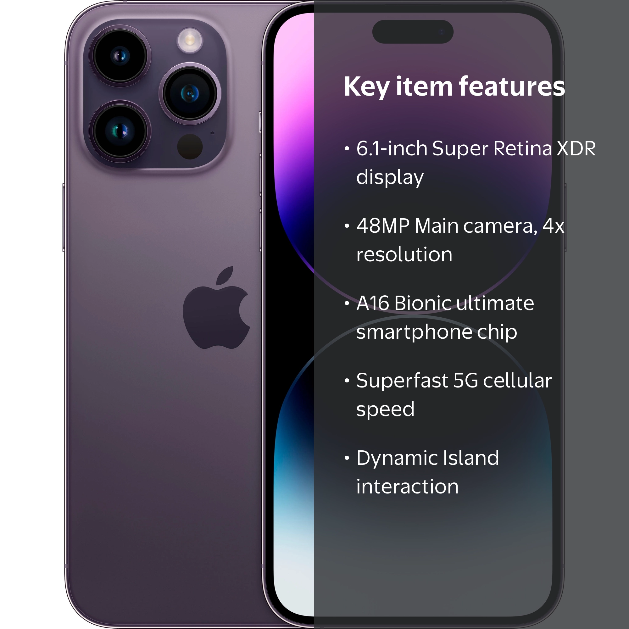 スマートフォン本体 iPhone14proMax 128GB 86% Apple, Restored iPhone 14 Pro Max, MQ8R3LL/A, 128GB Deep Purple