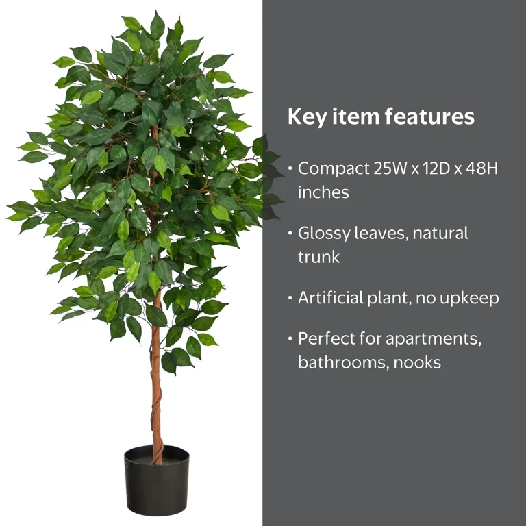 Nearly Natural 4ft Faux Ficus Artificial Tree