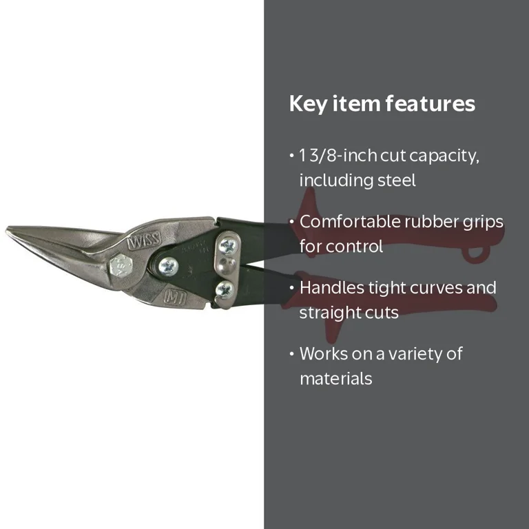 Wiss M1R MetalMaster 1 3/8-Inch Cut Capacity 9 3/4-Inch Straight