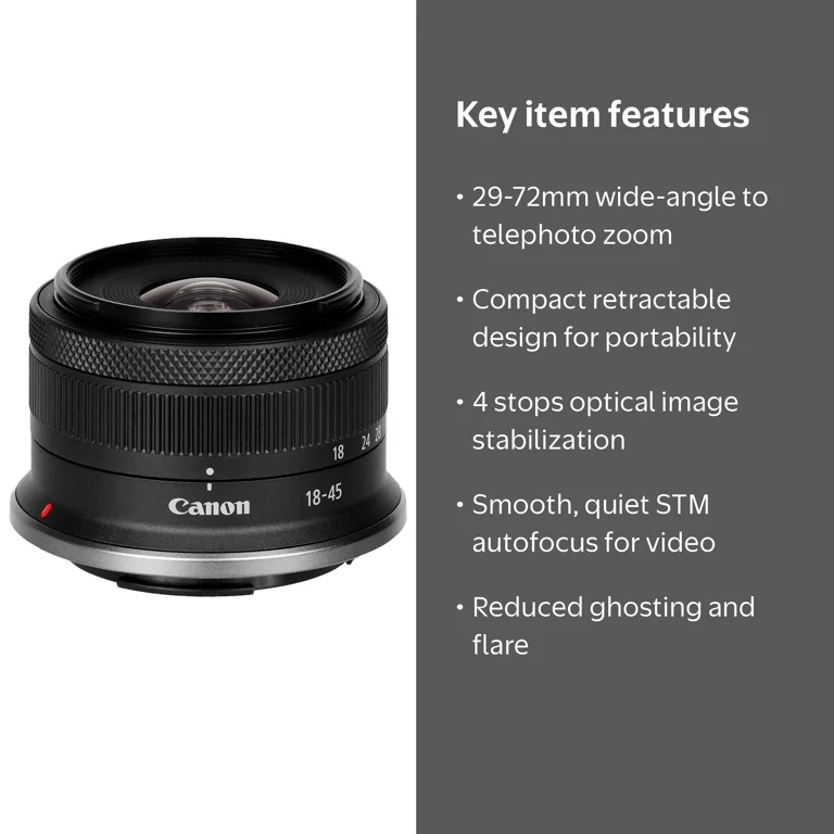 Canon RF-S Versatile Zoom 18-45mm f/4.5-6.3 IS STM Lens 4858C002