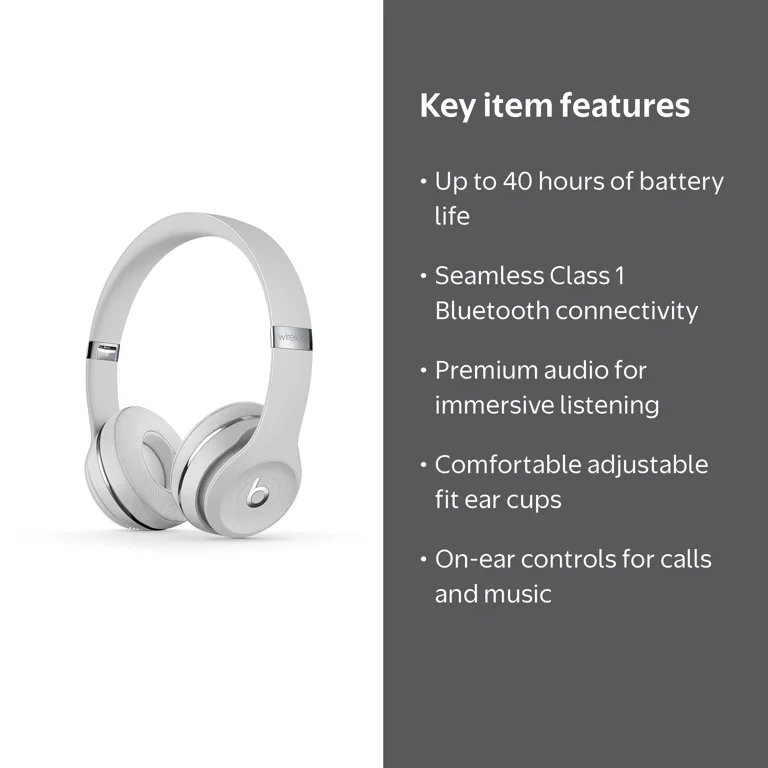 Beats by Dr. Dre Solo3 Wireless On-Ear Headphones, 40 Hr Battery