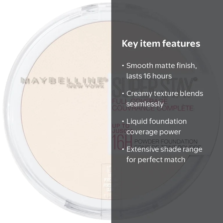 Maybelline Super Stay Powder Foundation, Full Coverage, Matte