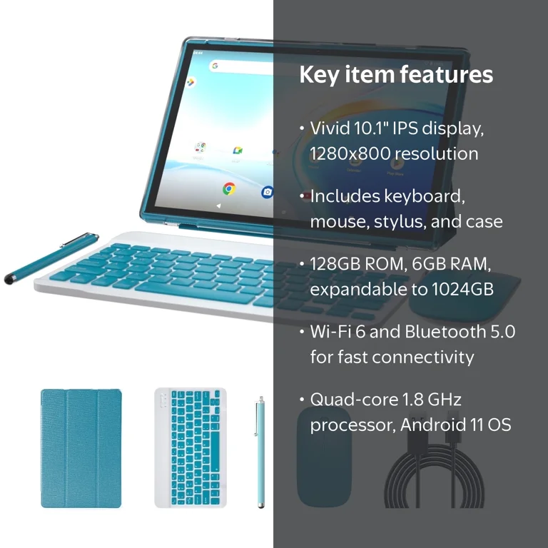 Android 15 Tablet 10.1 Inch IPS Display 5G Wifi6 32GB ROM 8GB RAM
