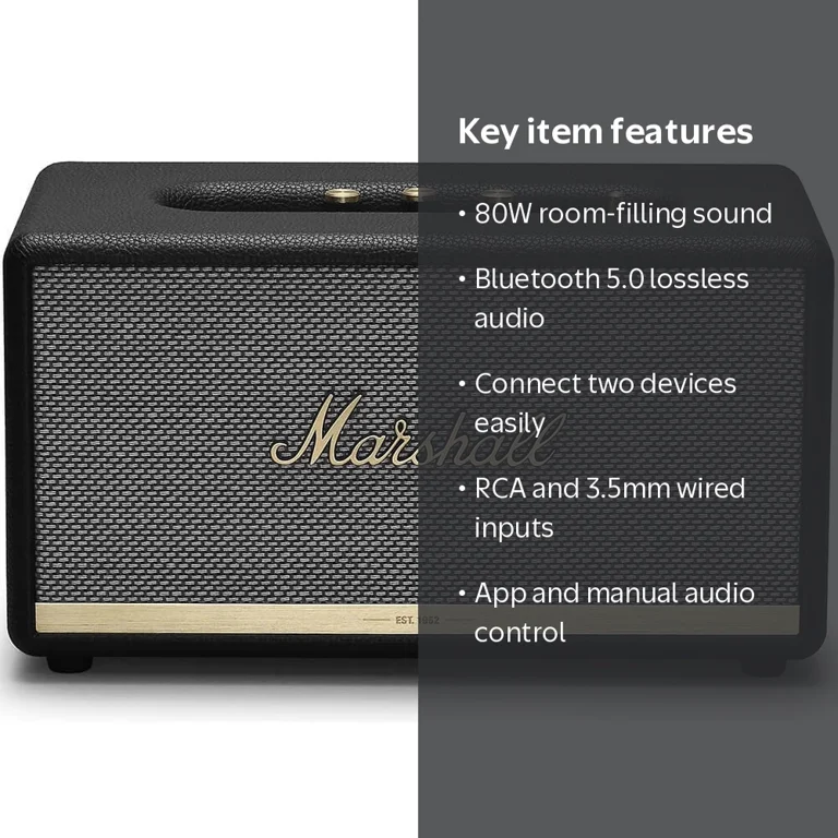 Marshall Stanmore II High-Performance Bluetooth Speaker, Versatile Marshall Stanmore II High-Performance Bluetooth Speaker, Versatile