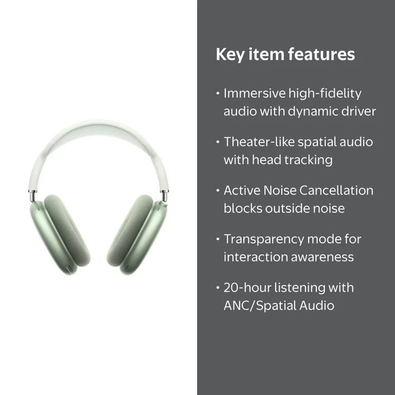 Apple AirPods Max with Noise Cancelling Feature - Green - Walmart.com