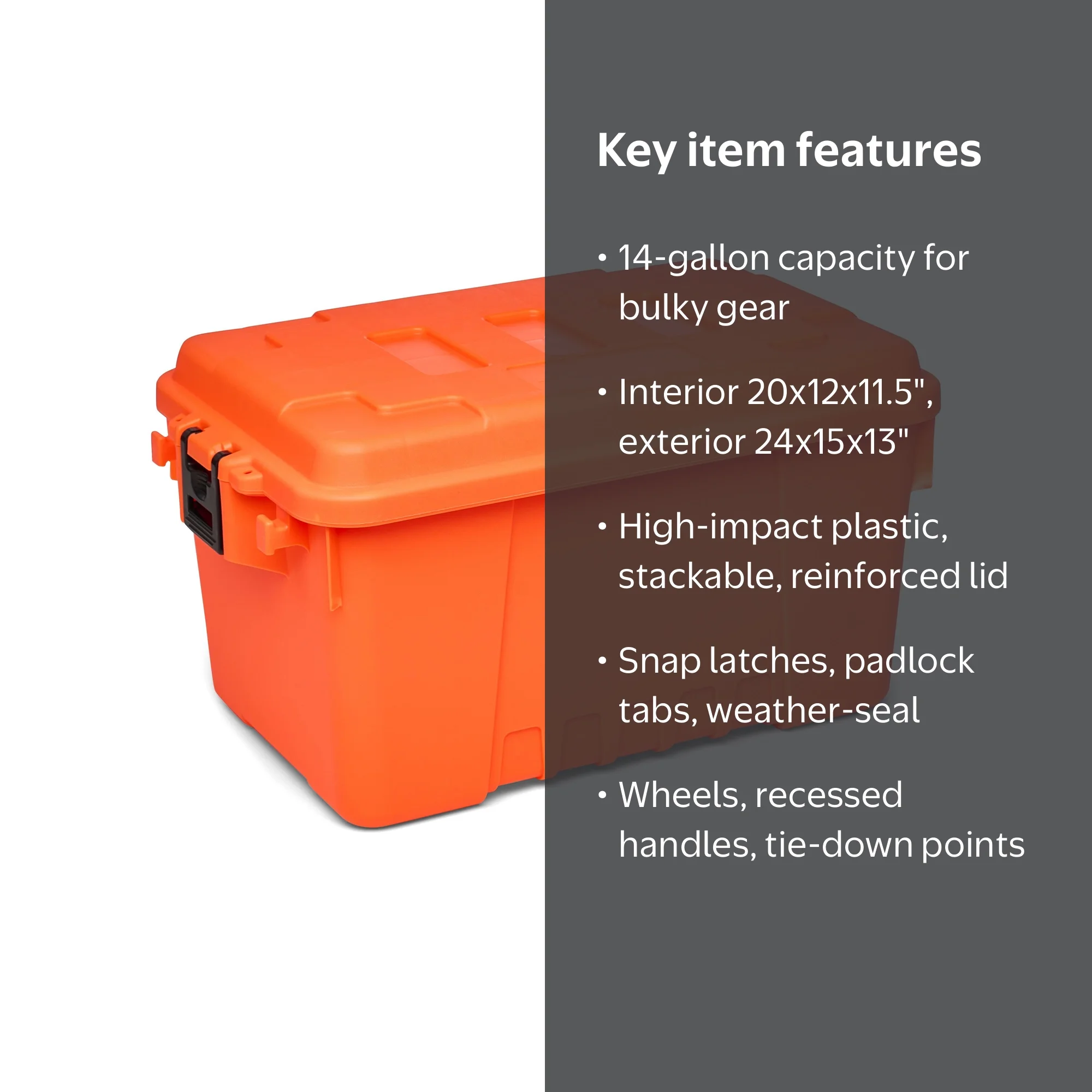 Plano Sportsman's Trunk, Blaze Orange, 14-Gallon Lockable Storage