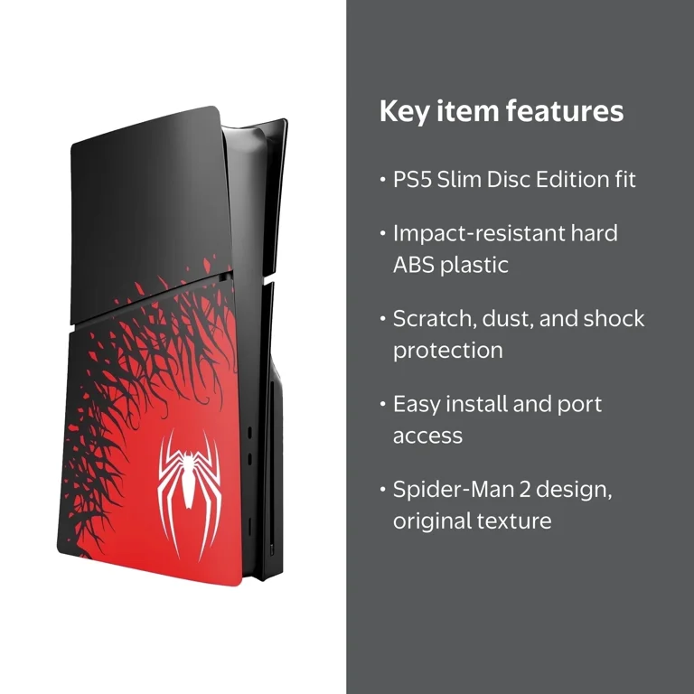 NOWSKINS PS5 Slim Faceplate Disc Edition, Spider-Man Inspired