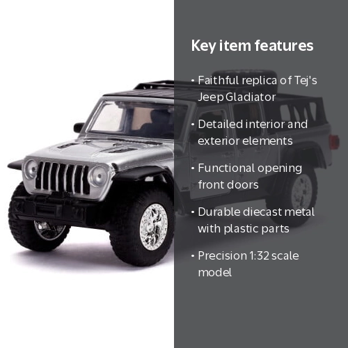 Jada Toys, 1:32 Fast & Furious 9 Tej's Jeep Gladiator Model