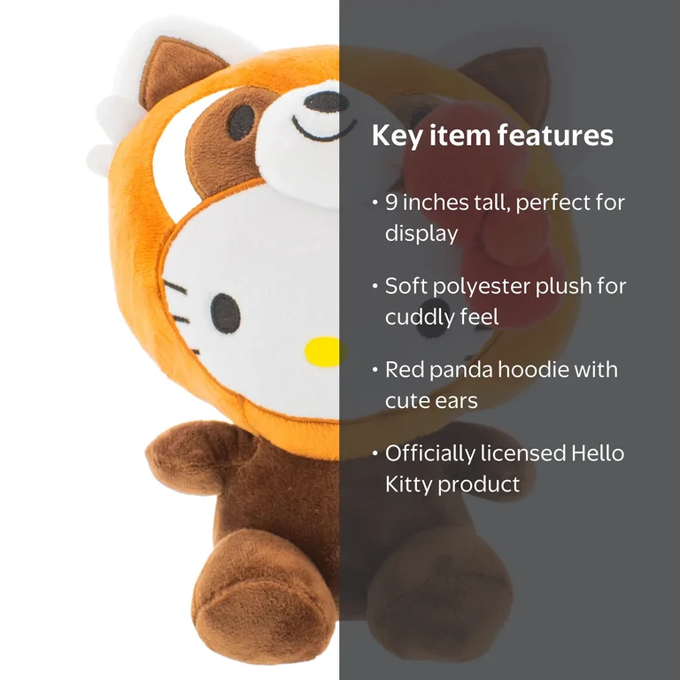 Hello Kitty 896028 9 in. Panda Costume Plush Toy - Red - Walmart.com