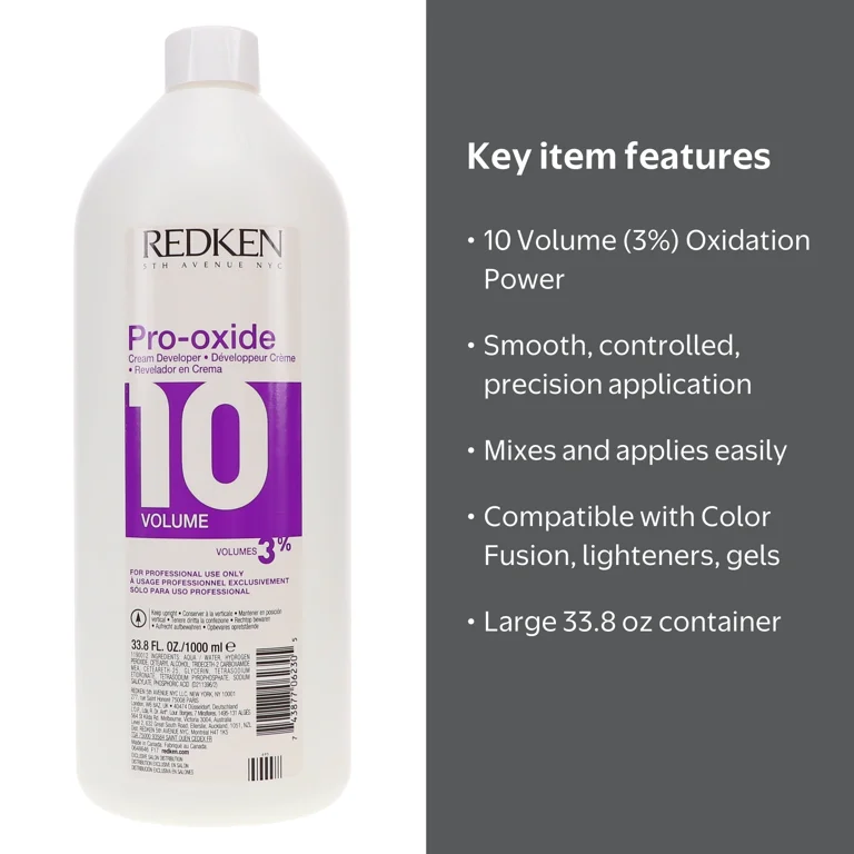 Redken Pro-Oxide Cream Developer, 10 Volume 3%, Easy to Mix and
