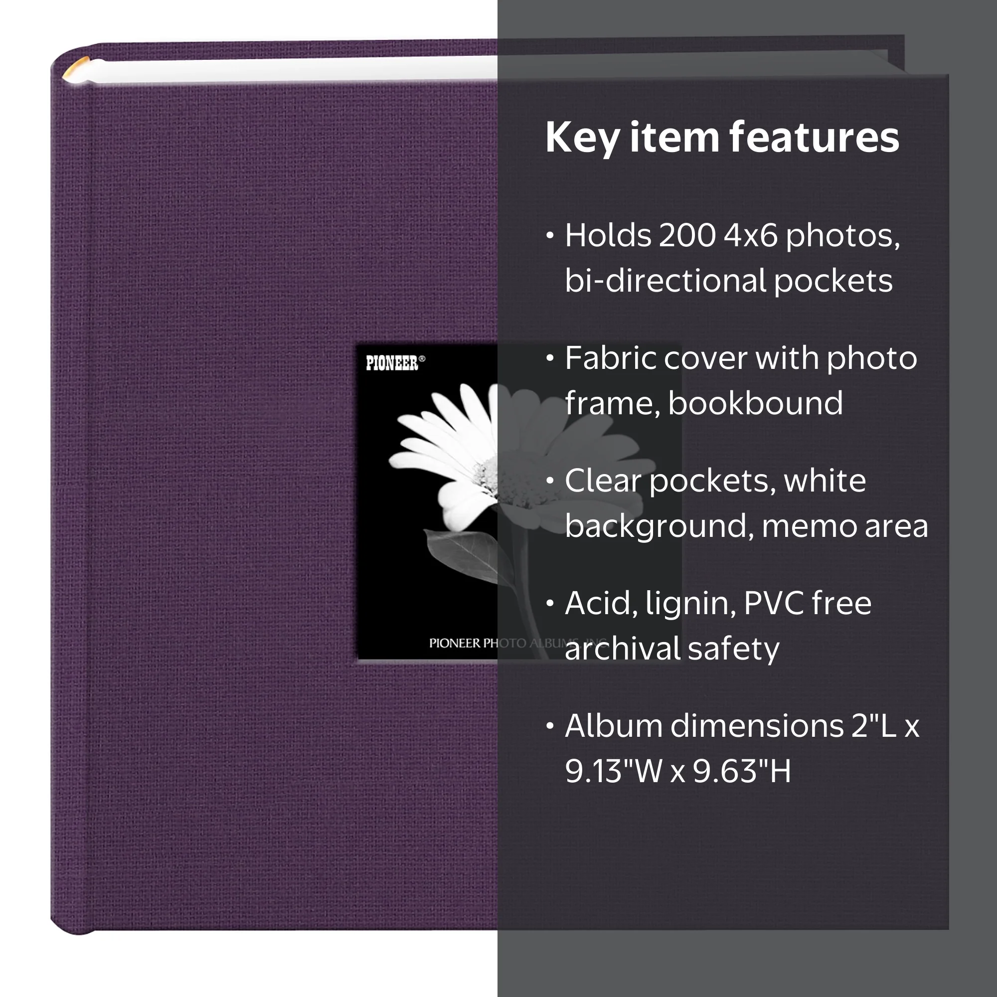 Pioneer Pottery ハードカバー 洋書　【jf3】 Pioneer Photo Albums 200 Pkt Fabric Frame 4x6 Album with Memo