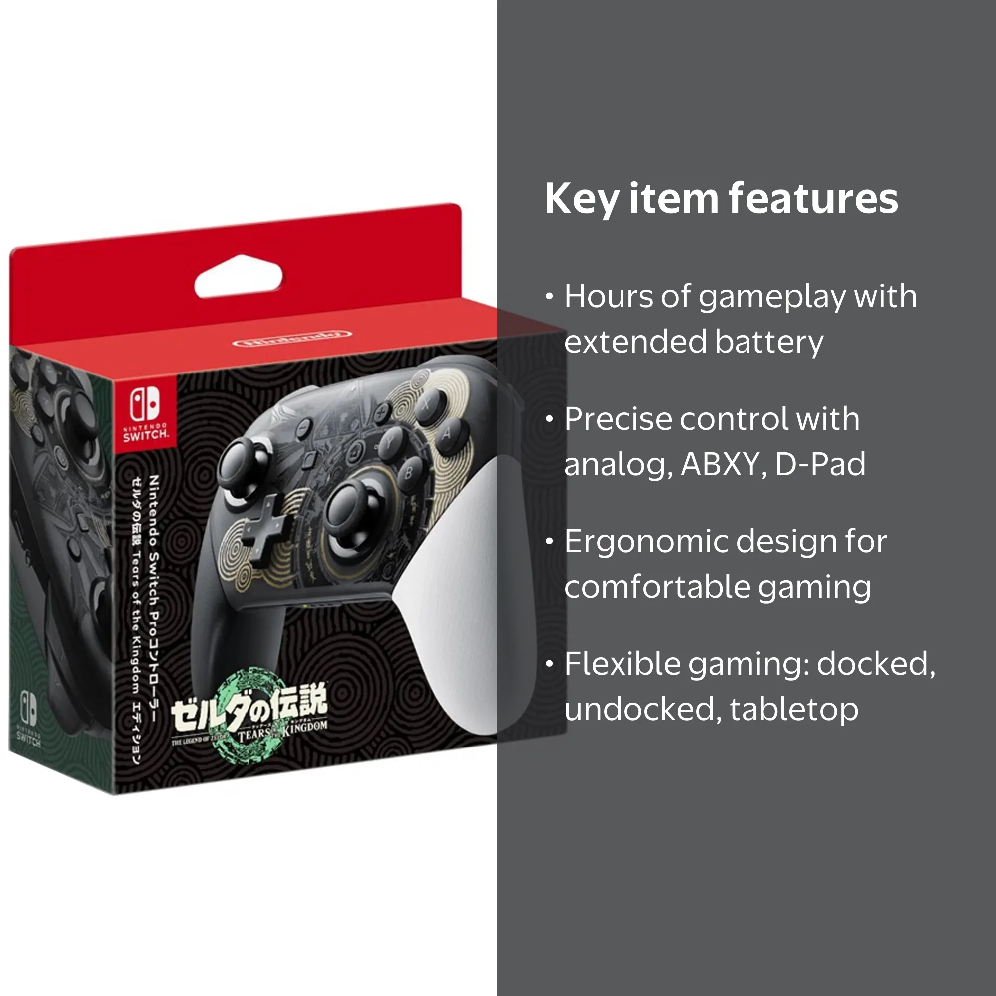 Nintendo The Legend of Zelda Pro Controller with Charging Cable