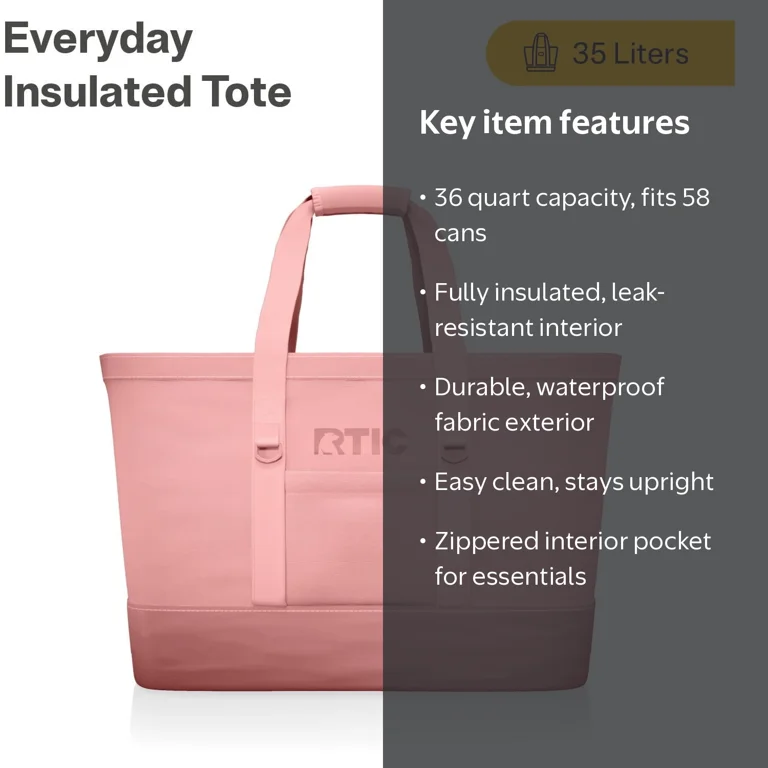 RTIC 35 L 58-Can Soft-Sided Cooler Tote with Leak-Free Interior