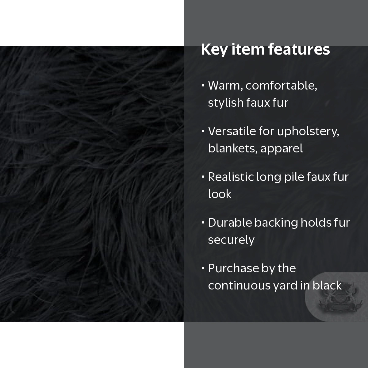 Long Pile Mongolian Faux Fur Fabric for Sewing and Crafts, Sold by