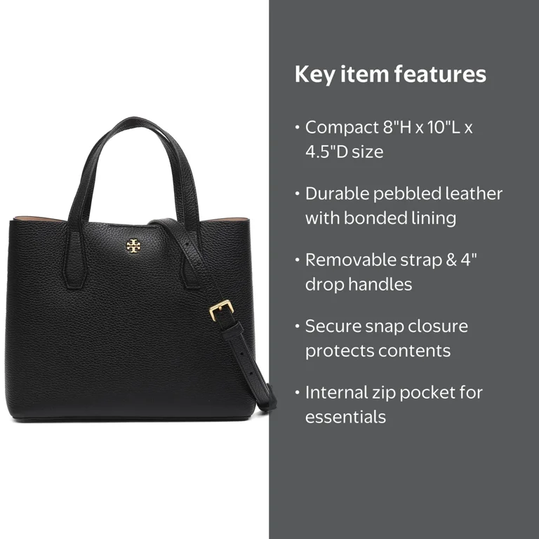 Tory Burch Women's Blake Pebbled Leather Small Tote Bag (Black