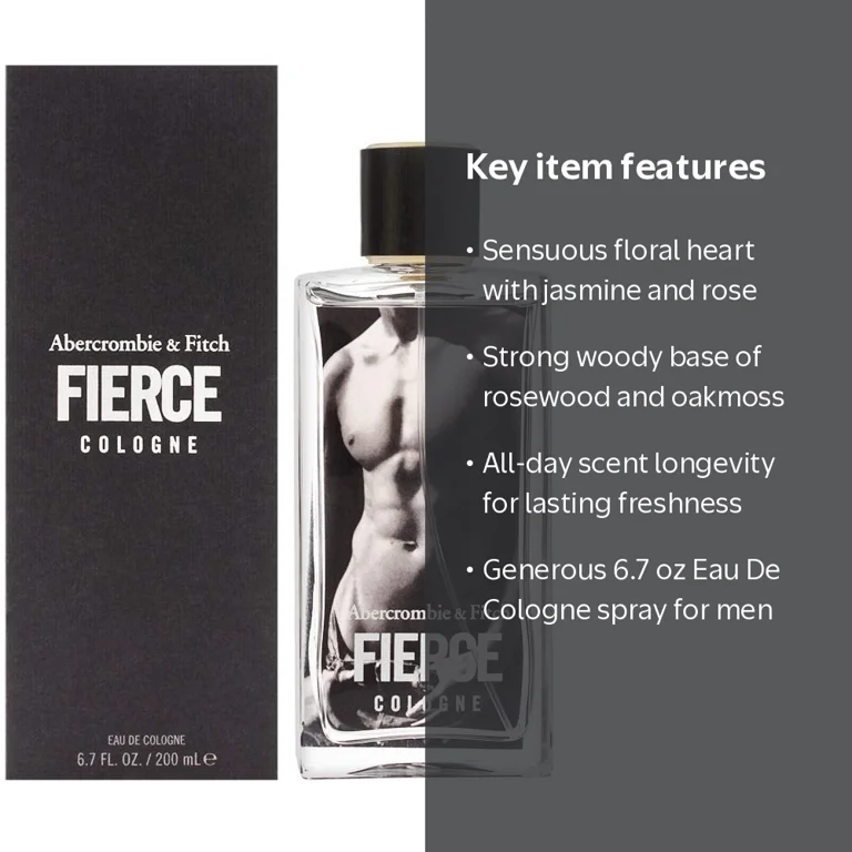 Fierce by Abercrombie & Fitch, 6.7 oz Eau De Cologne Spray for Men