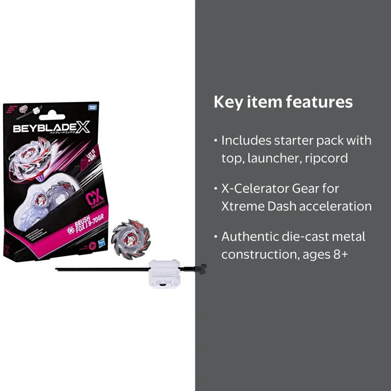 Beyblade, Top Gear Battle Pack, CX Brush Fox J 9-70GR, Attack Spin
