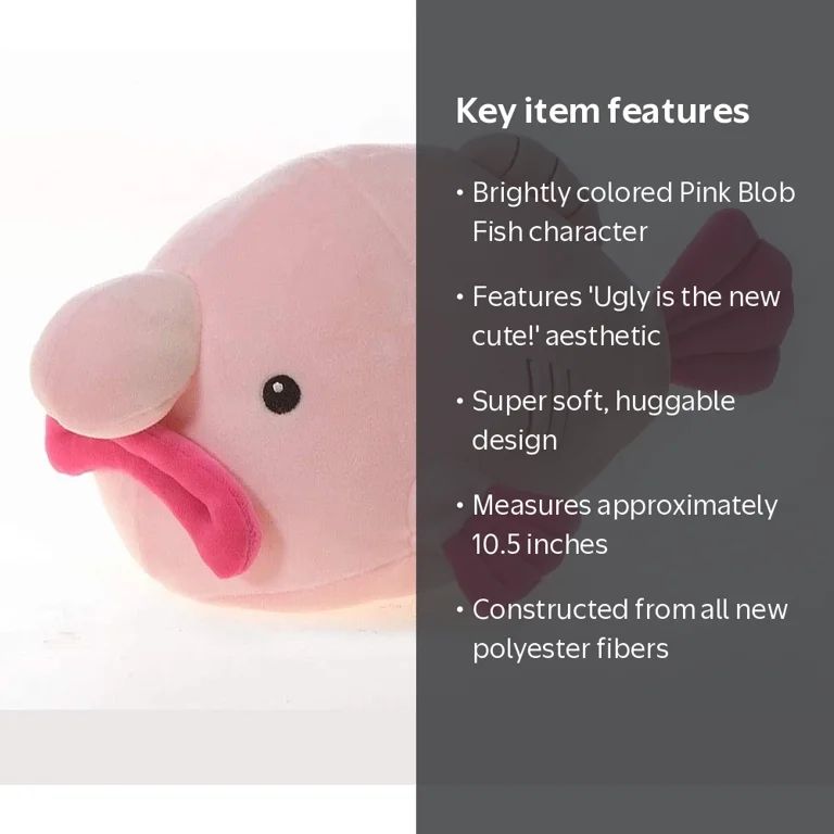 Fiesta Toys Snugglies Kids Plush Pink Blob Fish Stuffed Animal