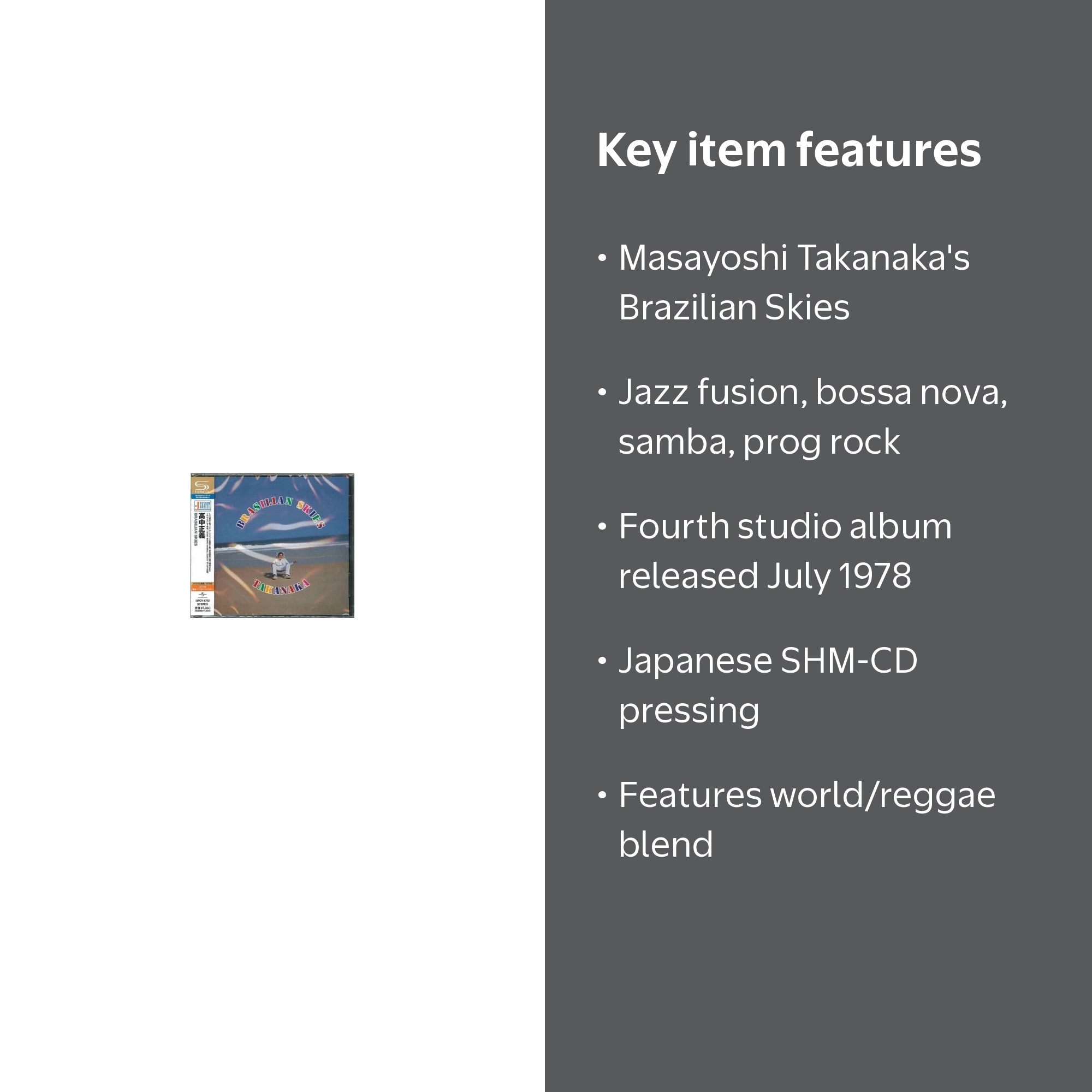 Masayoshi Takanaka - Brasilian Skies - SHM-CD - Music