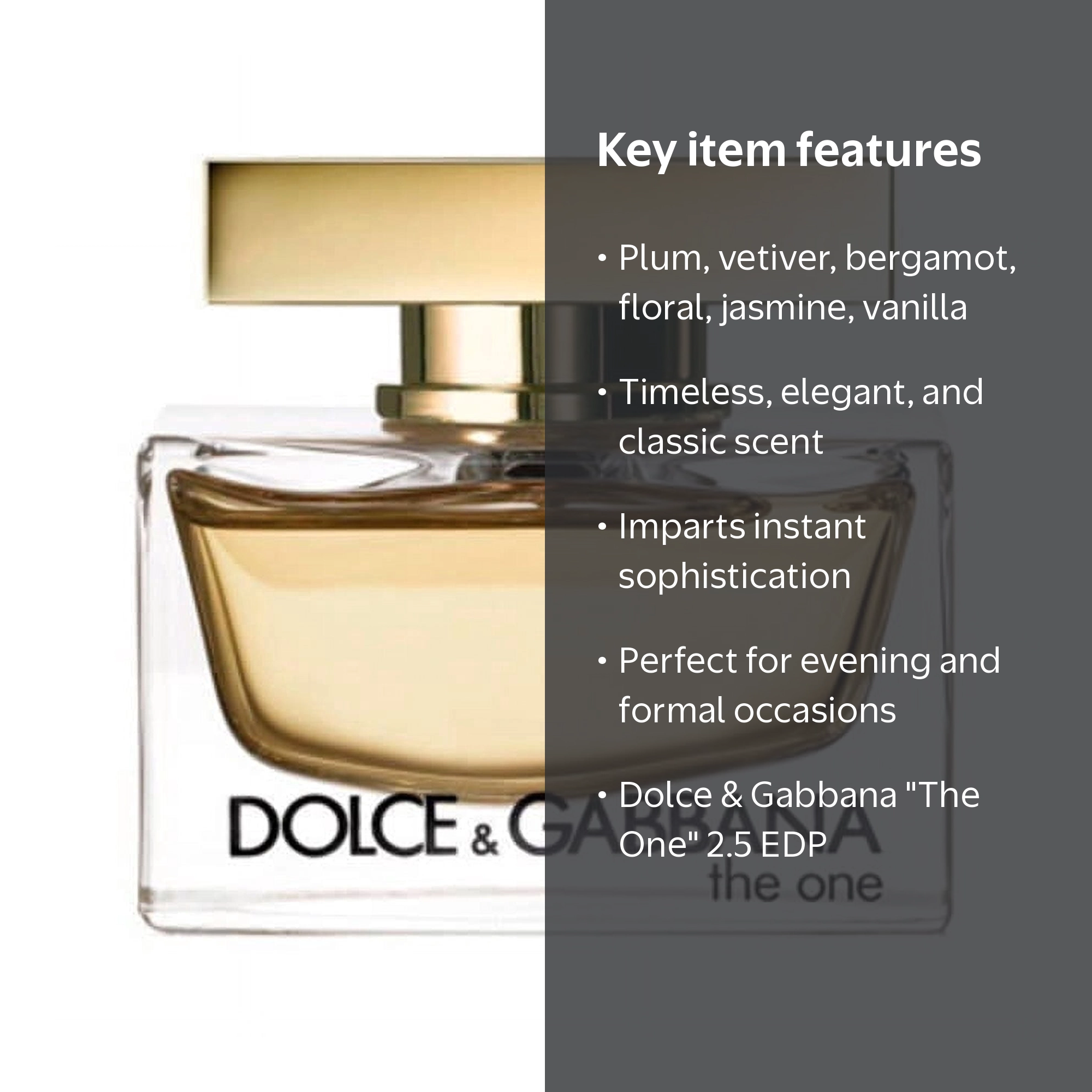 Dolce & Gabbana, Eau De Parfum, 2.5 oz Spray, The One Women
