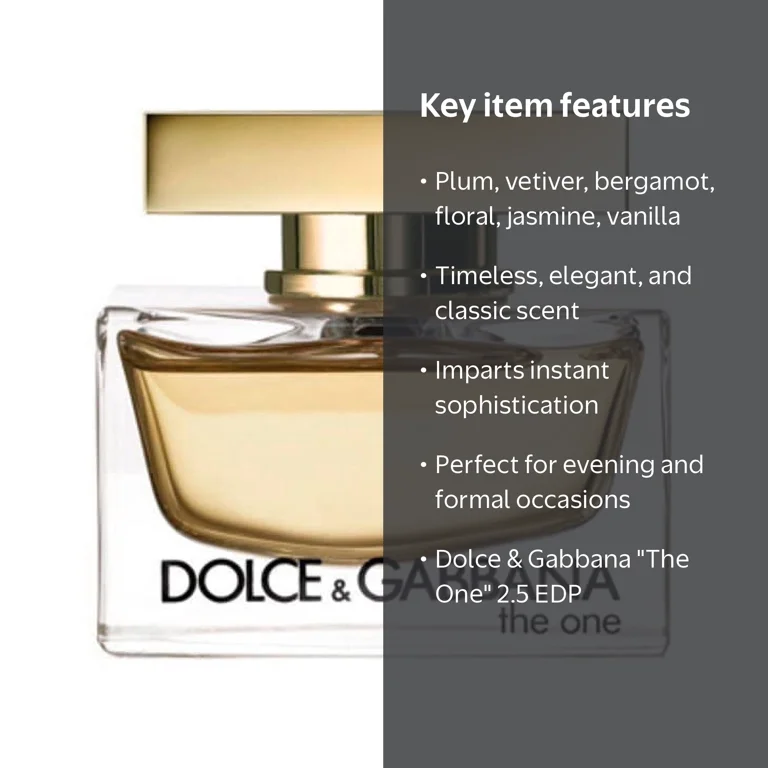 Dolce & Gabbana, Eau De Parfum, 2.5 oz Spray, The One Women