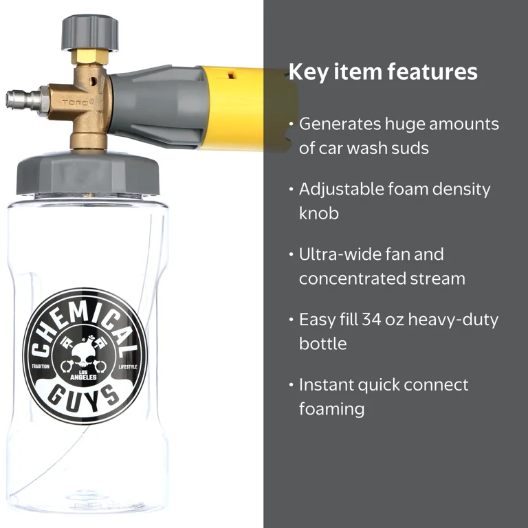 Chemical Guys, Foam Cannon, EQP324, 34oz Heavy-Duty Bottle