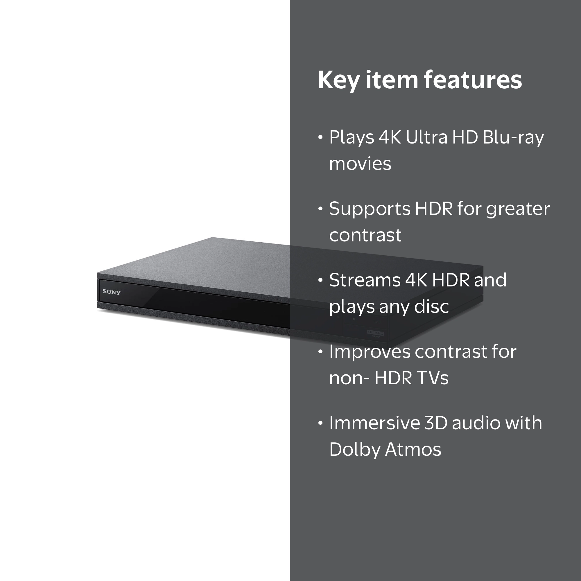 Sony 4K UHD Blu-ray Player with Wi-Fi, HDR Compatibility & HDMI