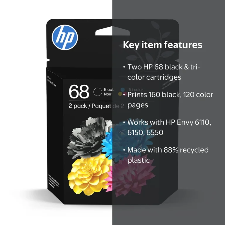 【kameページ】HP Original Ink Black 10個セット HP 68 Black/Tri-color Original Ink Cartridge2-pack - Walmart.com