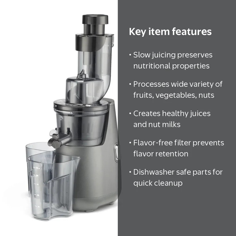Cuisinart Easy Clean Masticating Slow Juicer Machine for Fruits