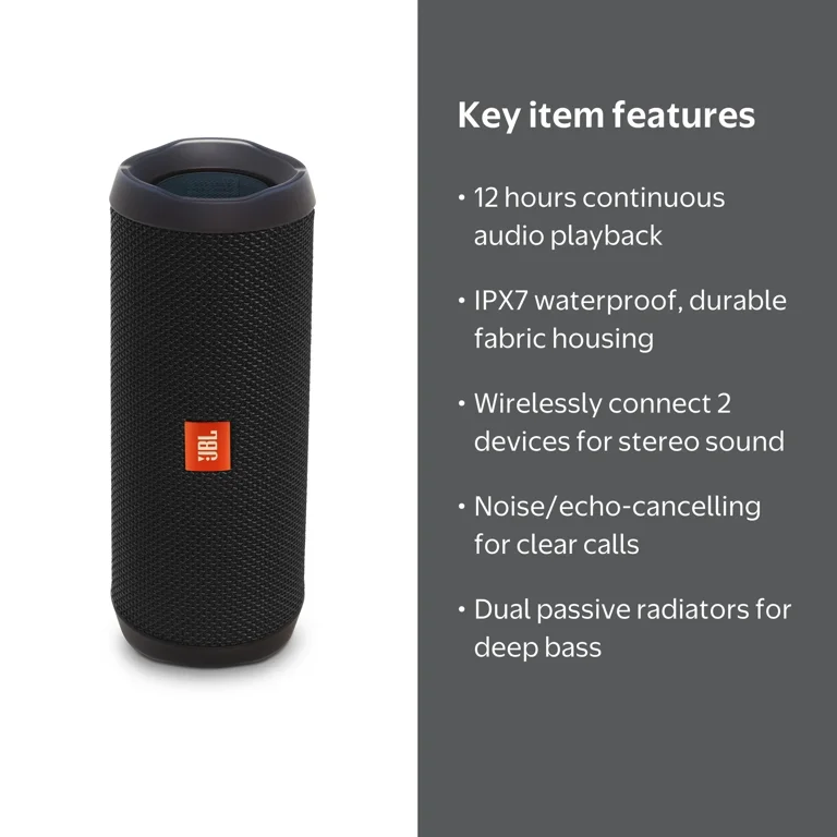JBL Flip 4 Waterproof Portable Bluetooth Speaker - Smart Link