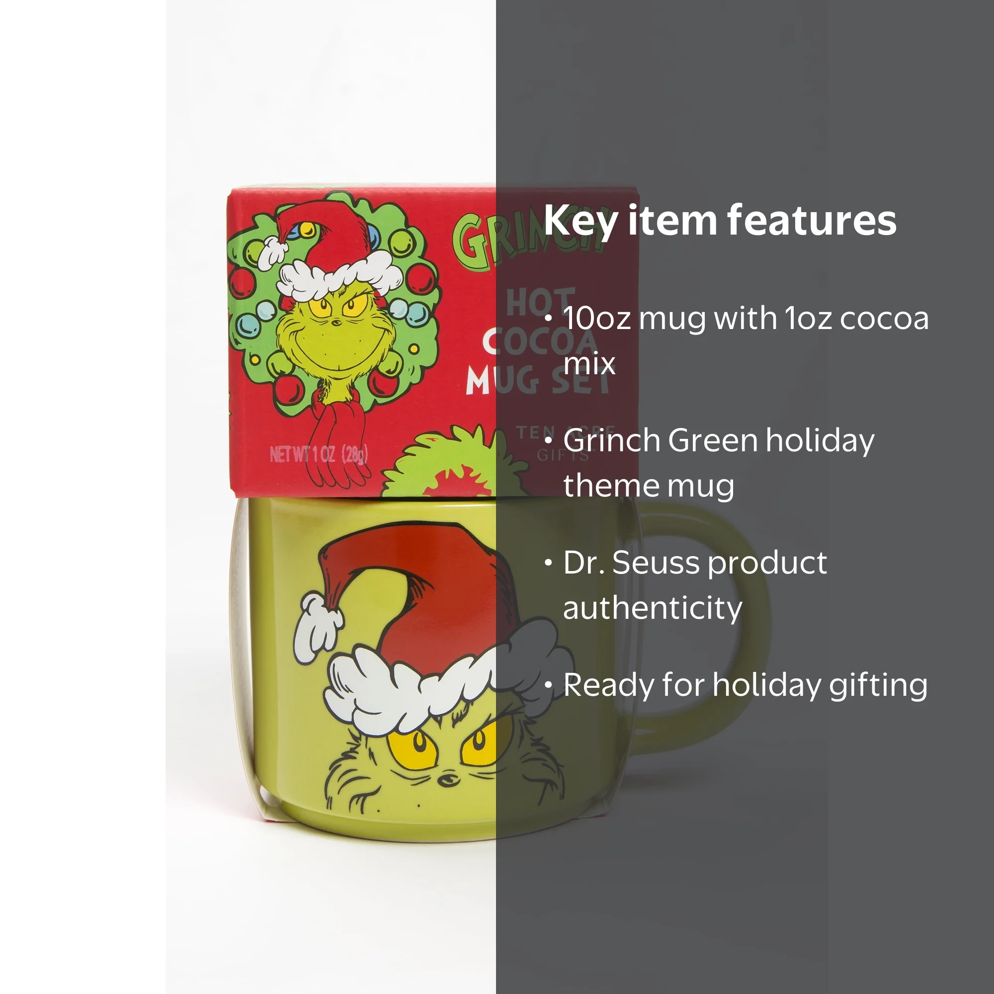 Ten Acre Gifts Dr. Seuss Grinch Green Holiday Mug with Hot