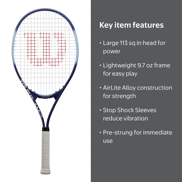 Wilson Tour Slam Lite Tennis Racket, Grip Size 3, 113 Sq In Head