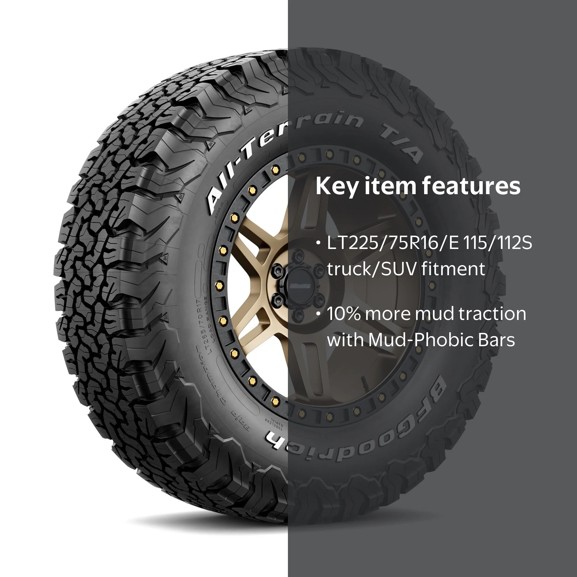 BFGoodrich All-Terrain T/A KO2 Tire for Heavy Snow & Road, All