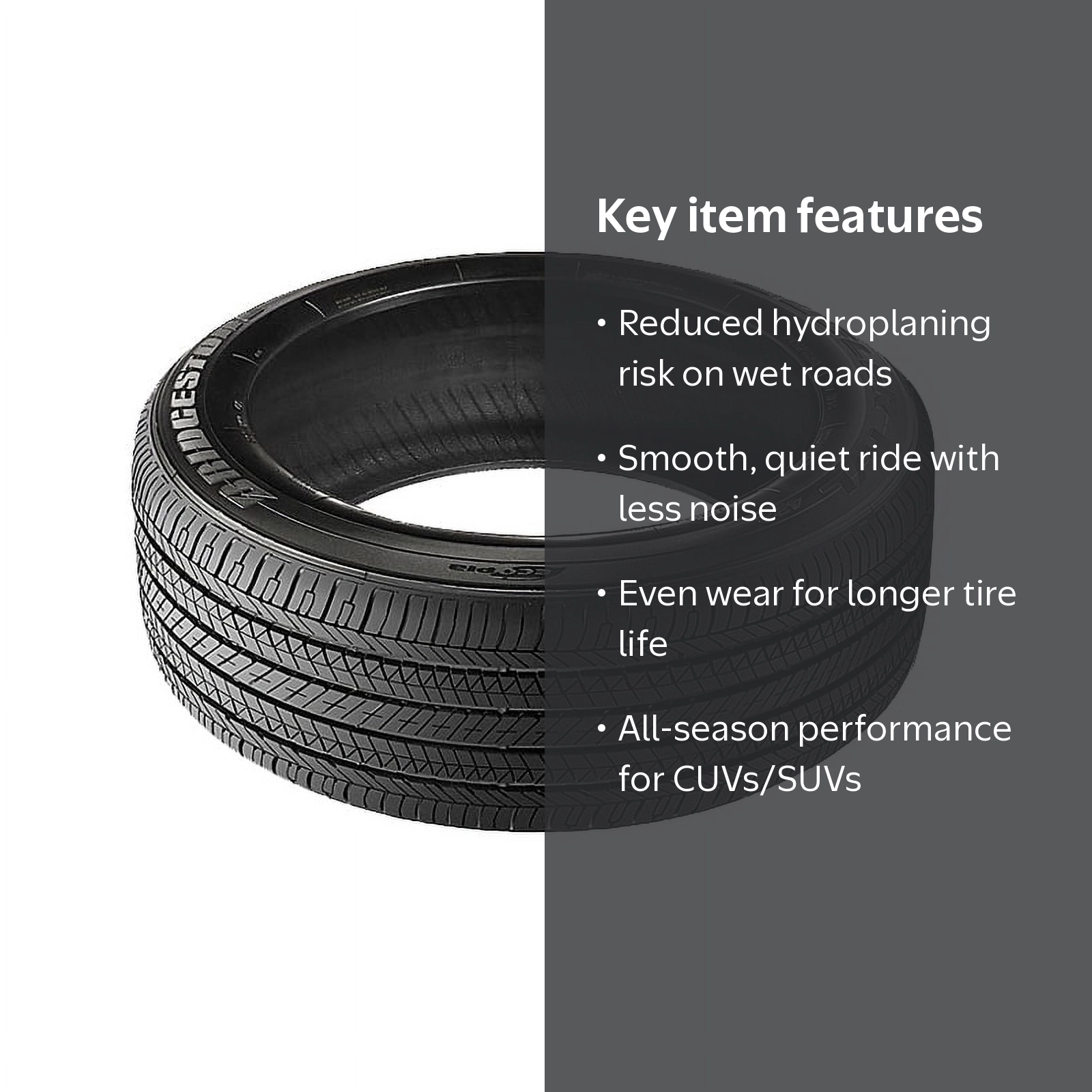 Bridgestone, Passenger Tire, 225/55R18 98H, All Season - Walmart.com