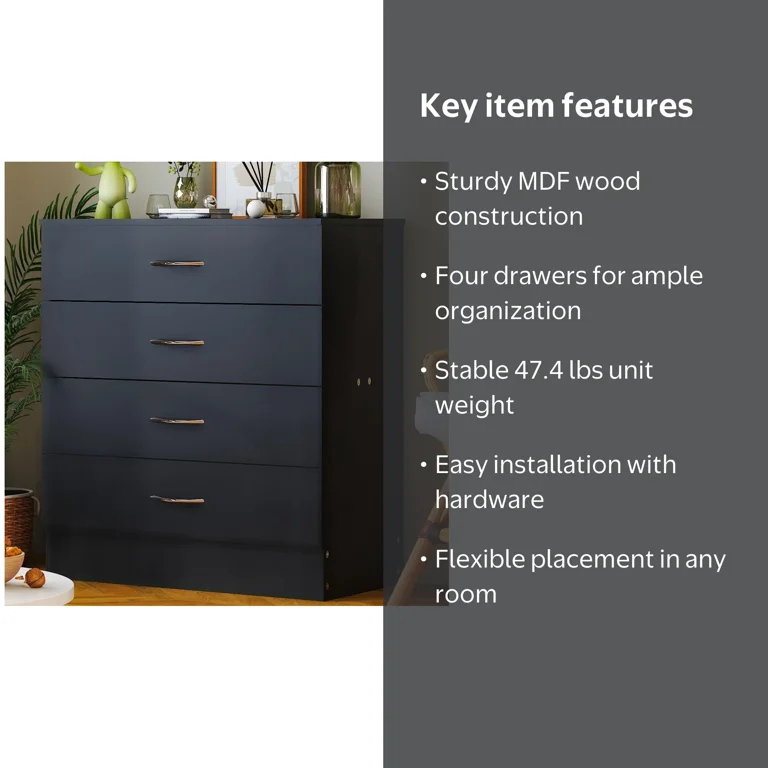 walmart black dresser 6 Drawer for Bedroom, 6 Chest of Drawers with Embedded Handles Design, Wooden Dresser Organizer for Living Room Nursery Hallway Closet You can store some clothes or some childrens toys and gadgets to save space and keep your home clean IDEALSOUL Black Dresser for Bedroom,