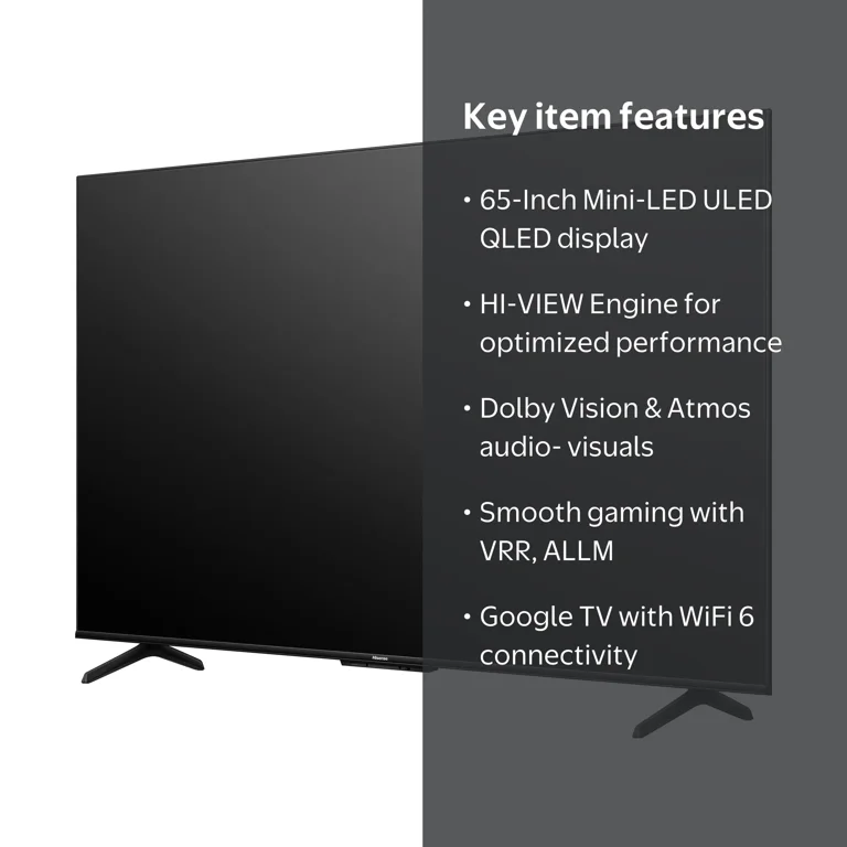 Hisense 65-Inch Class U6 Series Mini-LED ULED 4K UHD Google Smart