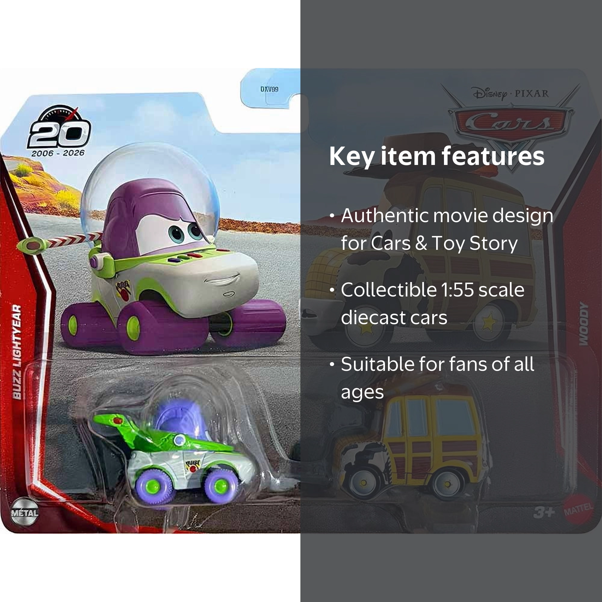 Disney / Pixar Cars Metal Buzz Lightyear & Woody Diecast Car 2