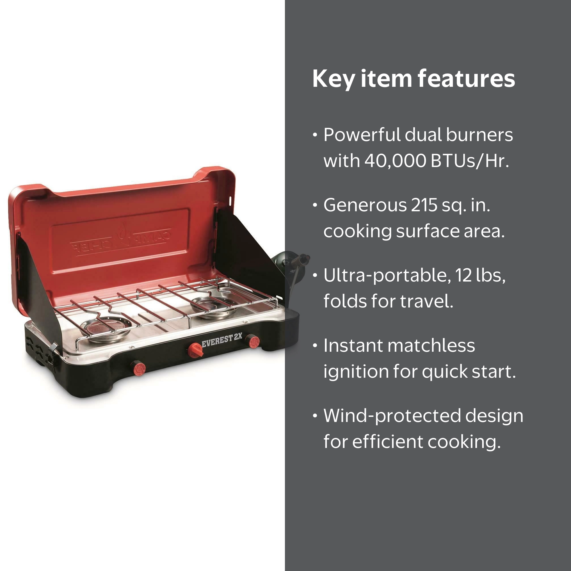 Camp Chef, Stove Burner Outdoor Propane, Everest 2 Burner 40,000