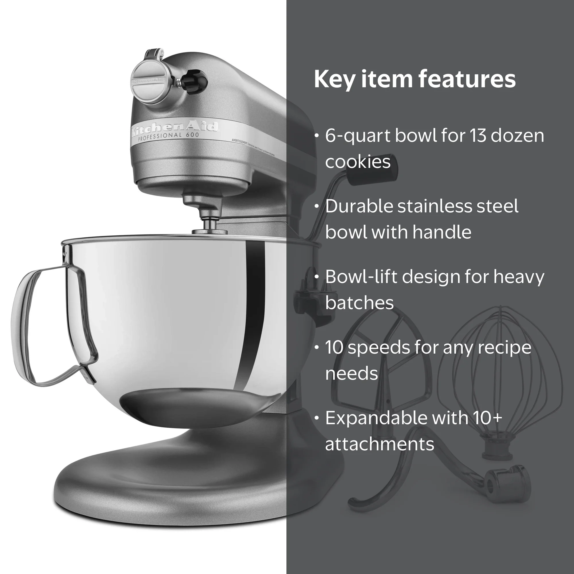 KitchenAid Professional 600 Series KP26M1XSL Bowl-Lift Stand Mixer