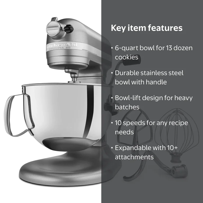 KitchenAid Professional 600 Series KP26M1XSL Bowl-Lift Stand Mixer