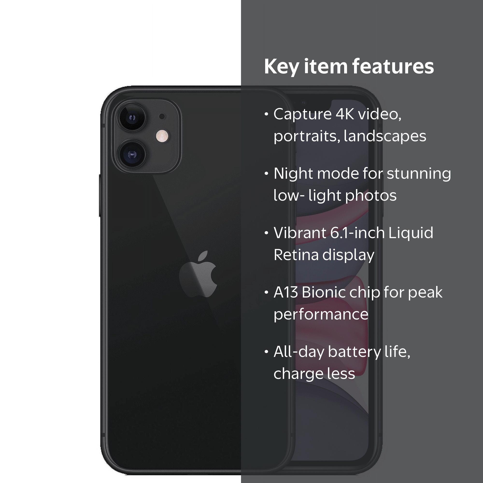 Apple iPhone 11 ブラック 6.1インチ Restored Apple iPhone 11 64GB Black LTE Cellular MHCP3LL/A