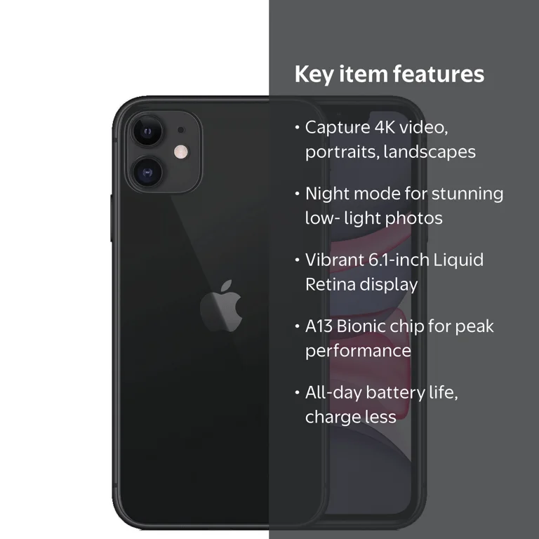 Restored Apple iPhone 11 64GB Black LTE Cellular MHCP3LL/A