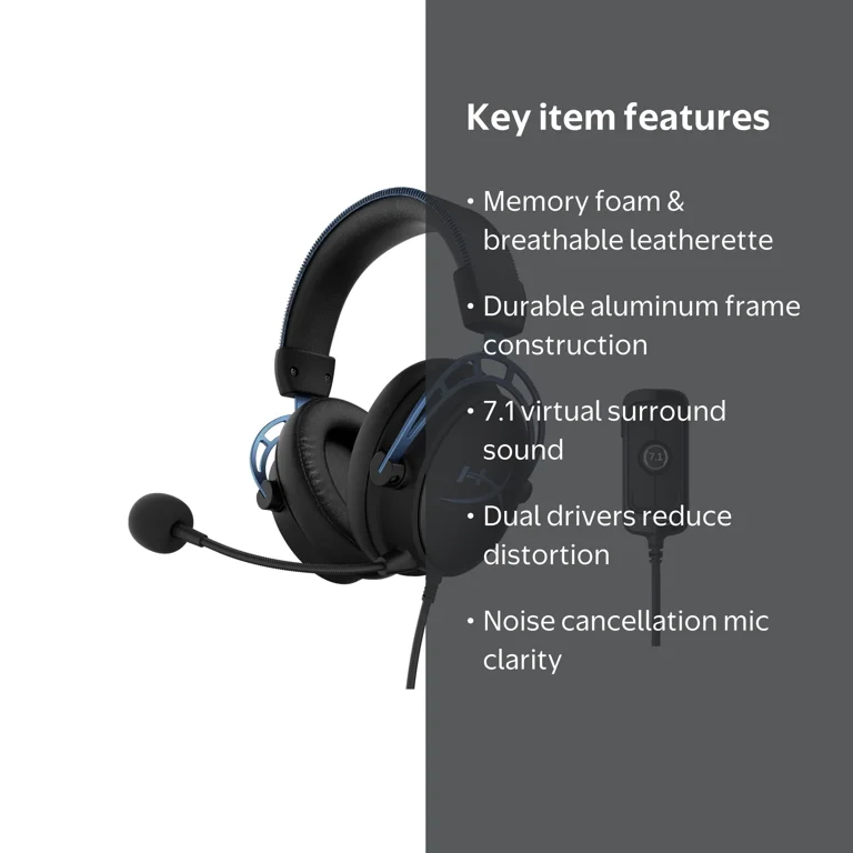 HyperX Cloud Alpha S Gaming Headset - 7.1 Sound, Bass Control
