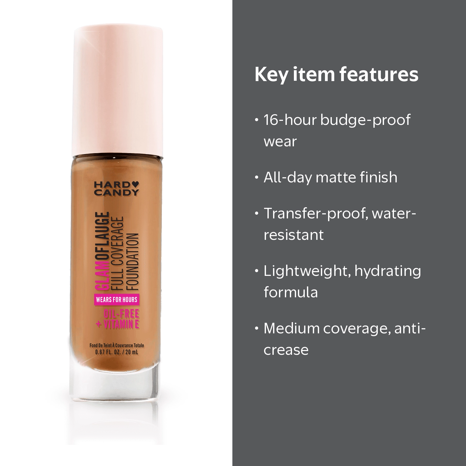 Hard Candy Glamoflauge Full Coverage Foundation, 1512 Warm Honey
