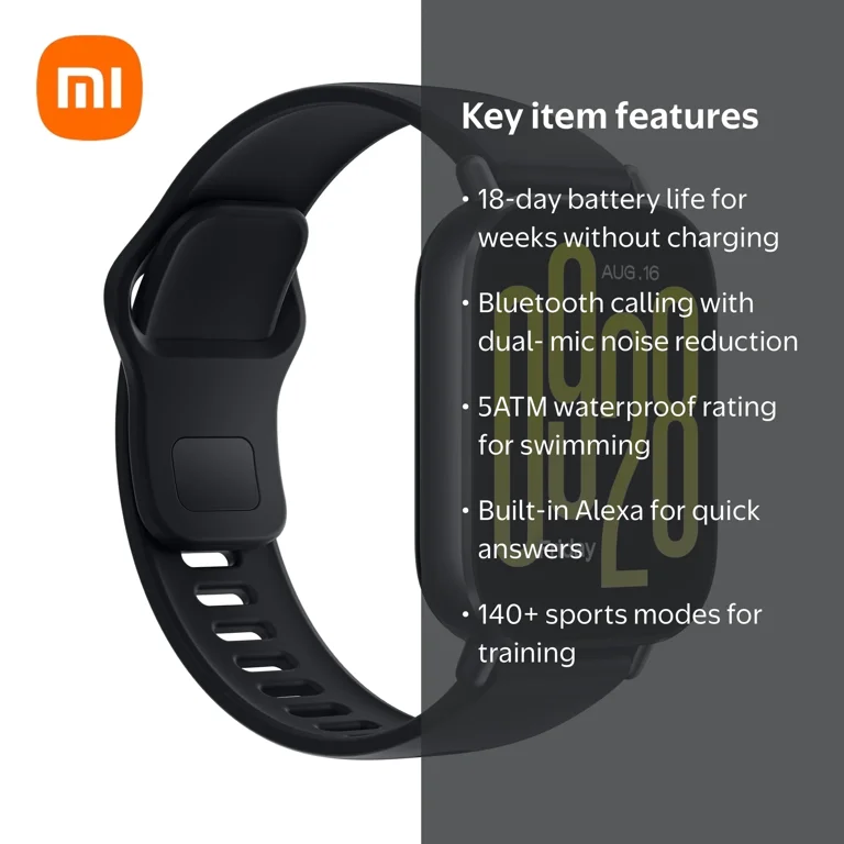 Xiaomi Redmi Watch 5 Active Midnight Black, 2-Inch Display, 18-Day