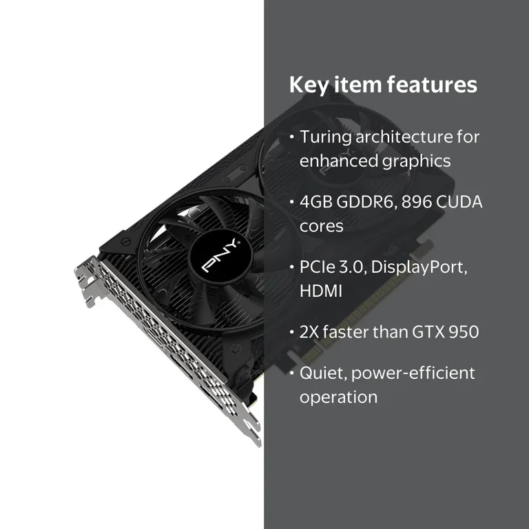 PNY GeForce® GTX 1650 4GB GDDR6 Dual Fan Graphics Card - Walmart.com